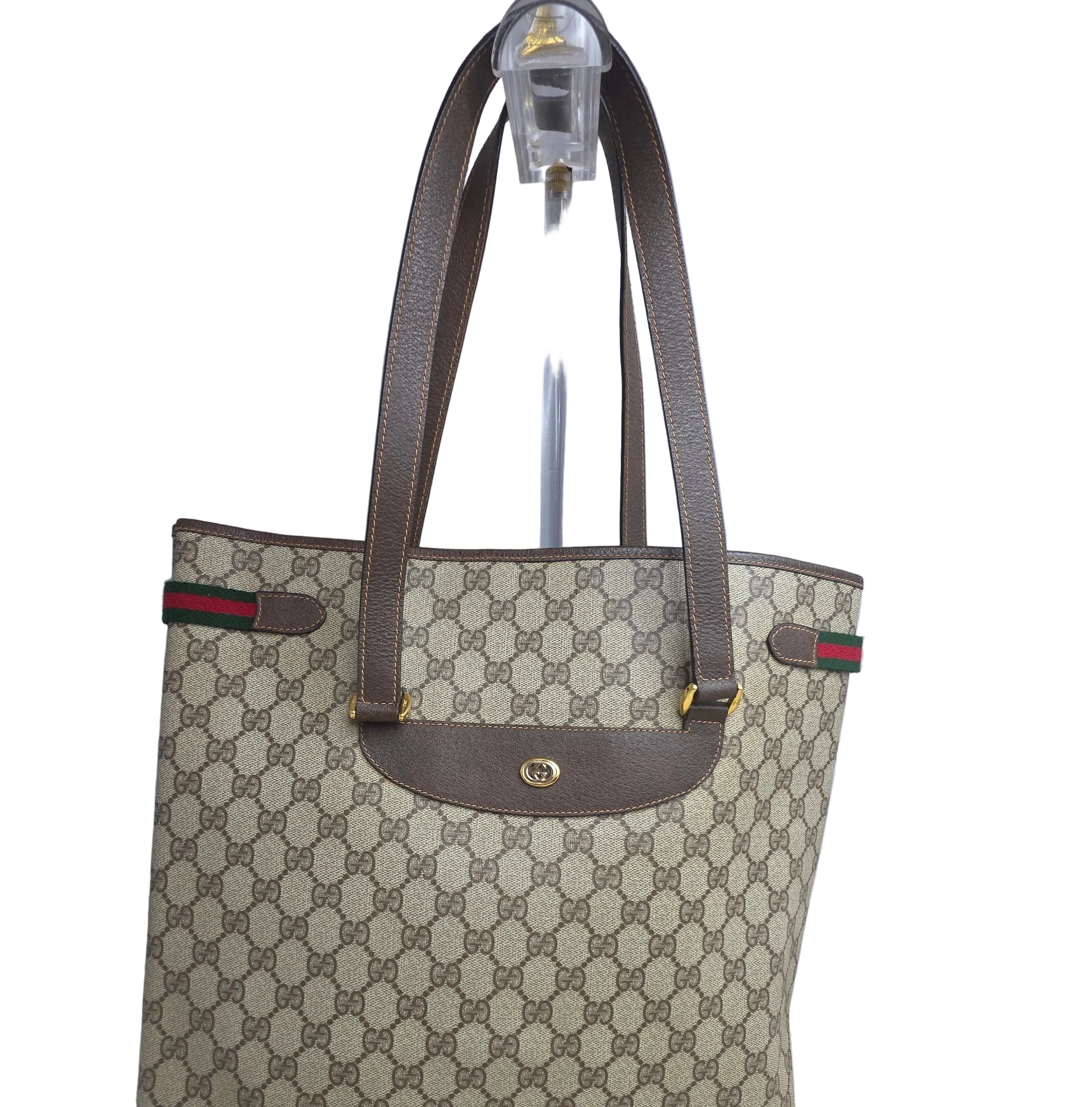 Gucci Vintage Sherry Line Supreme Web Tote Bag