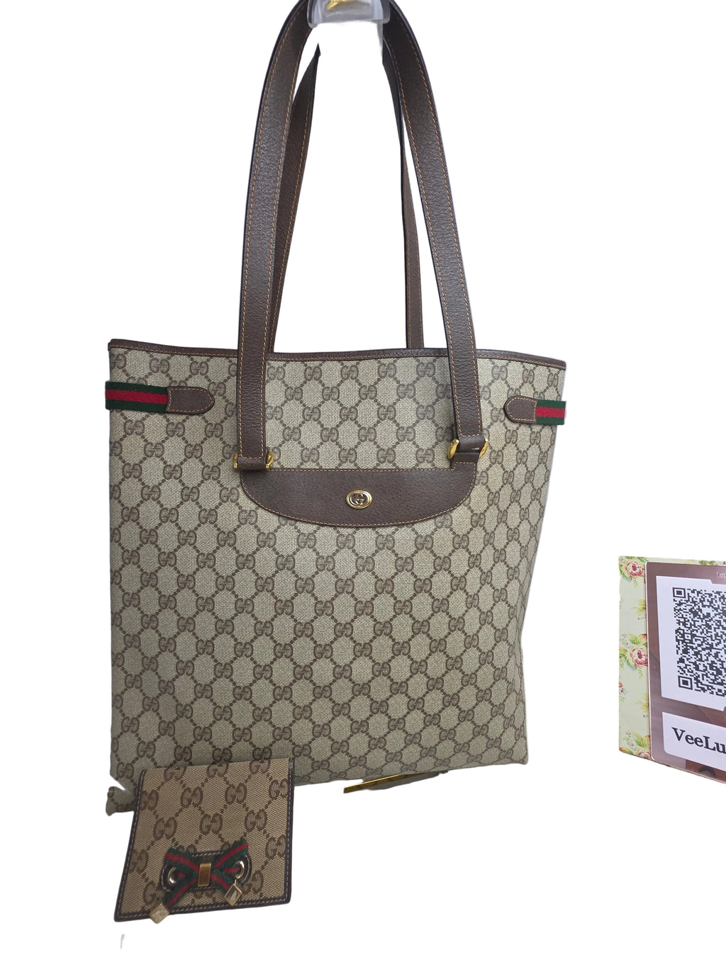Gucci Vintage Sherry Line Supreme Web Tote Bag