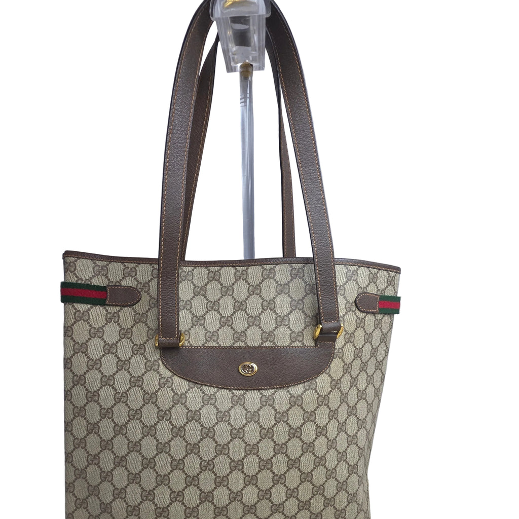 Gucci Vintage Sherry Line Supreme Web Tote Bag