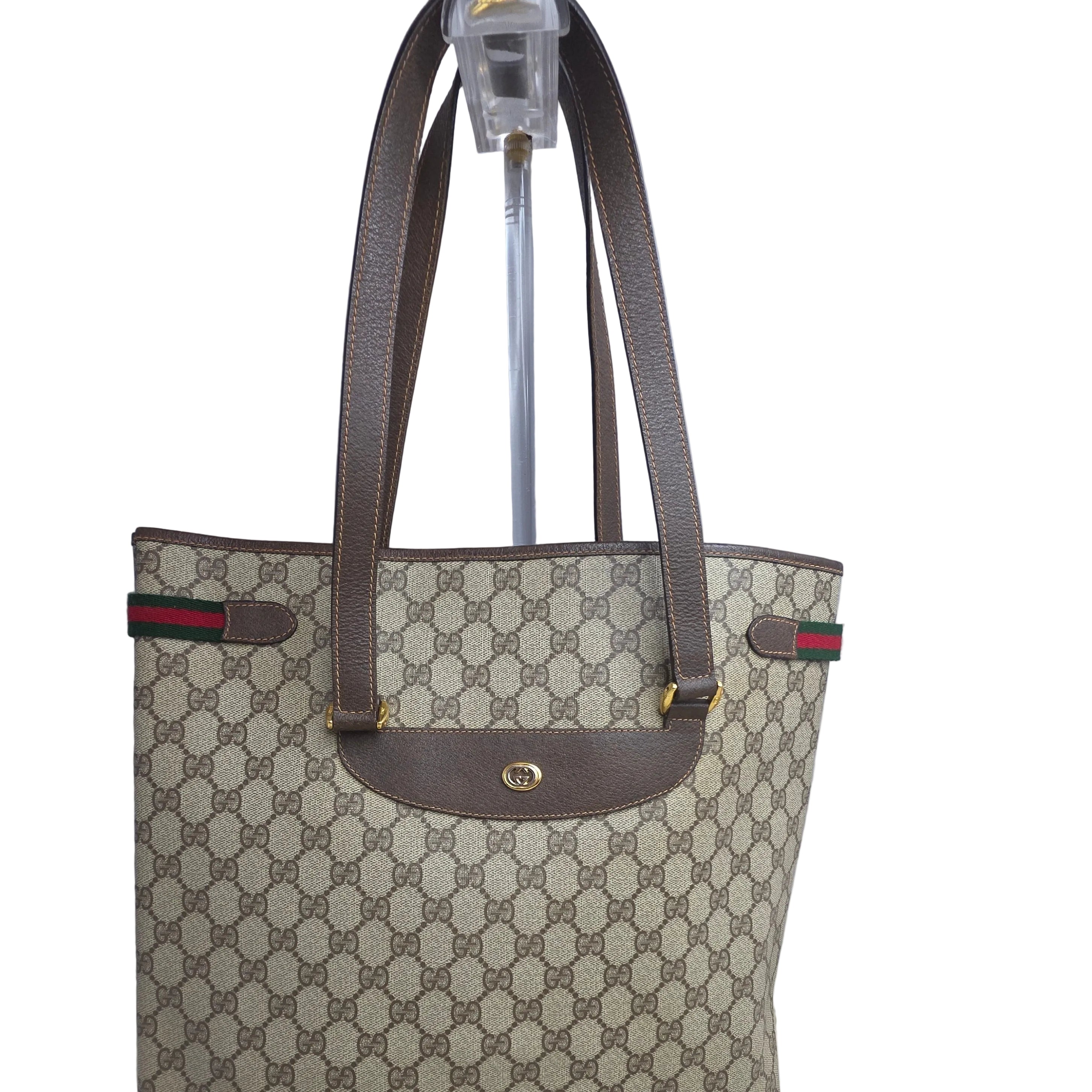 Gucci Vintage Sherry Line Supreme Web Tote Bag