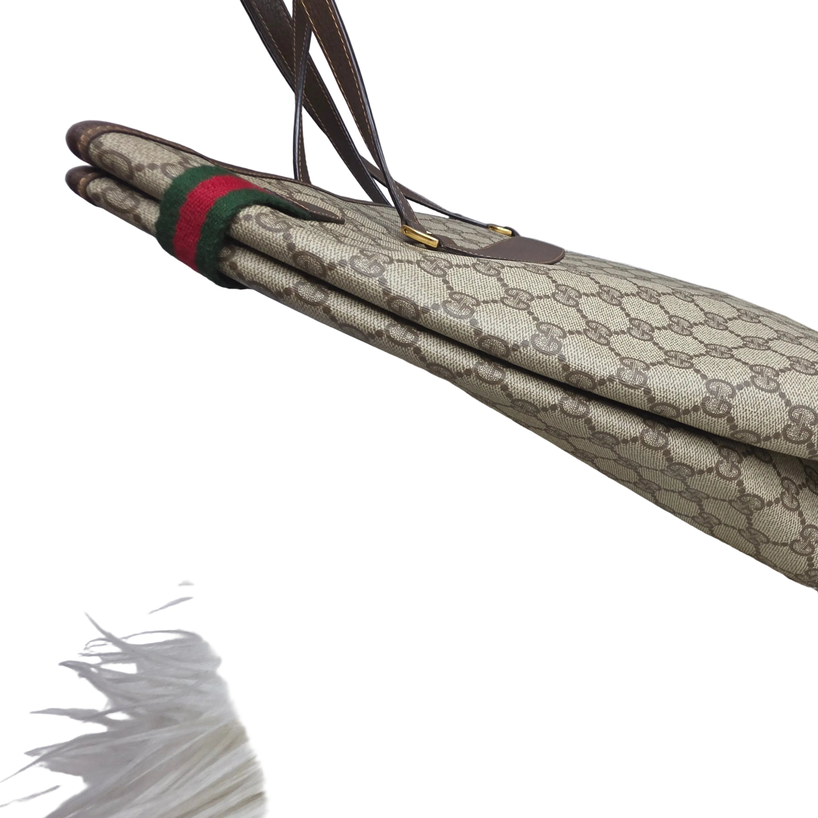 Gucci Vintage Sherry Line Supreme Web Tote Bag