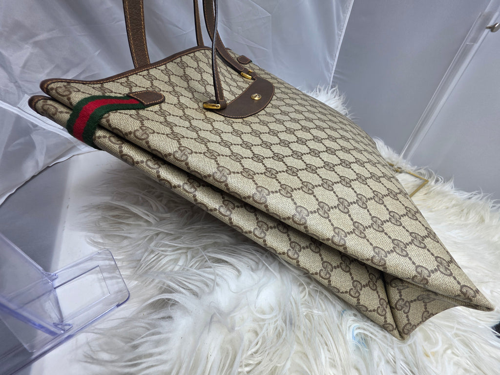 Gucci Vintage Sherry Line Supreme Web Tote Bag