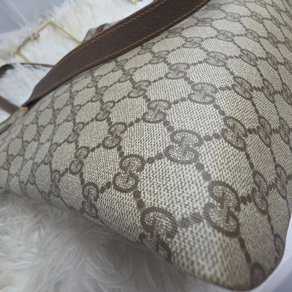 Gucci Vintage Sherry Line Supreme Web Tote Bag