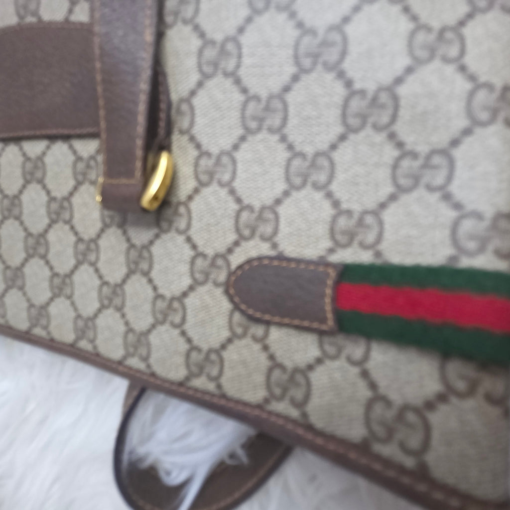 Gucci Vintage Sherry Line Supreme Web Tote Bag