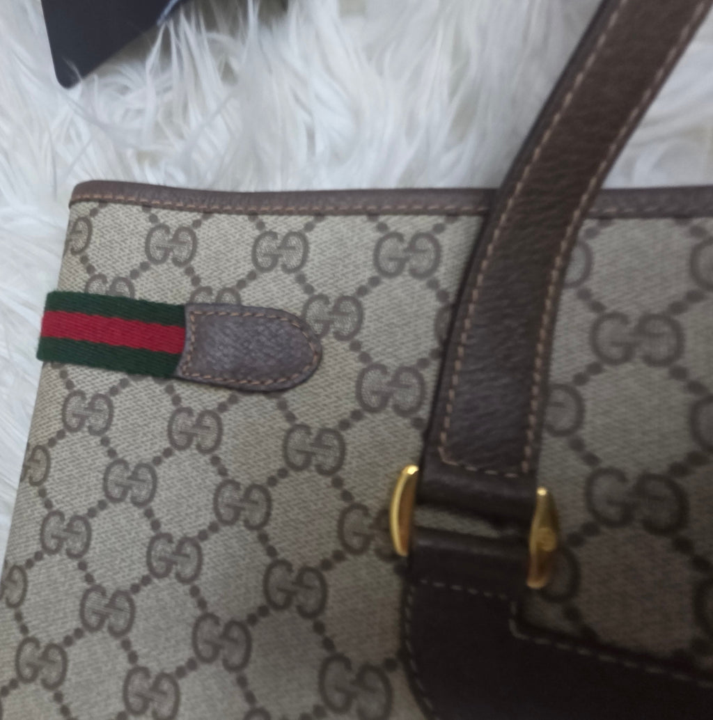 Gucci Vintage Sherry Line Supreme Web Tote Bag
