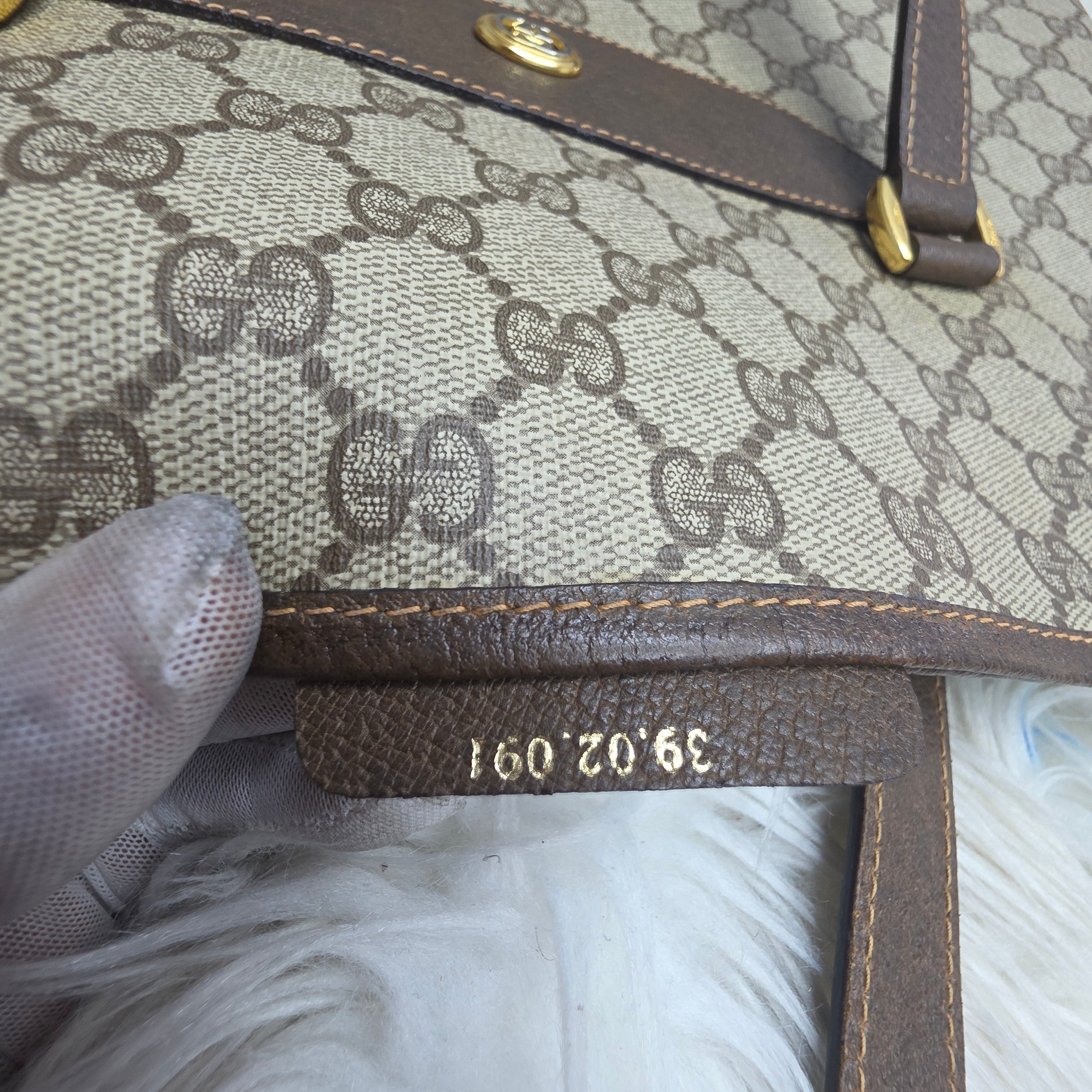 Gucci Vintage Sherry Line Supreme Web Tote Bag