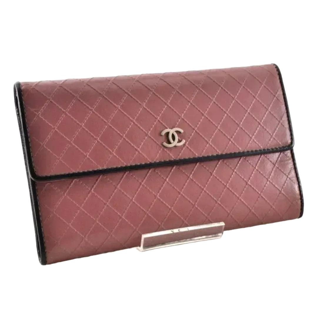 Chanel Bifold Long Wallet in Timeless Bordeaux Grained Leather - VeeLuxeCollectives