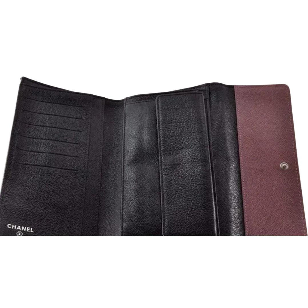 Chanel Bifold Long Wallet in Timeless Bordeaux Grained Leather - VeeLuxeCollectives